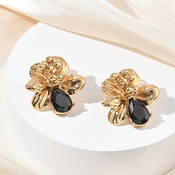Orecchini a perno da donna in acciaio inossidabile 304 con zirconi cubici per San Valentino&nbsp;EJEW-F411-01G-01