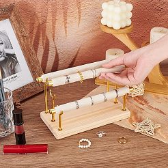 3-stufiger abnehmbarer Ring-Organizer aus Holz&nbsp;RDIS-WH0009-009