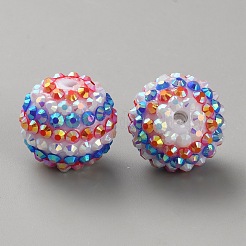 Бусины со стразами из смолы&nbsp;RB-WH0003-08K