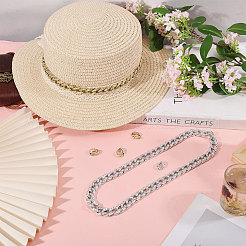 2 chaînette de chapeau en plastique CCB&nbsp;HJEW-CO00006