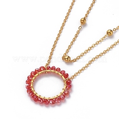 Kit de colliers avec perles de verre galvanisé&nbsp;NJEW-JN02626-05