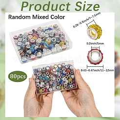 80 шт. полимерная глина со стразами европейские бусины с большими отверстиями с серебряными латунными сердечниками&nbsp;FPDL-LT0001-02F