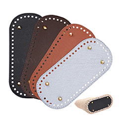 4 Stück 4 Farben PU-Leder ovaler Boden&nbsp;DIY-PH0029-28B