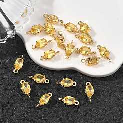 Breloques connecteurs ovales en laiton pavé de zircone cubique shegrace&nbsp;XGRQ2O646-437C-G
