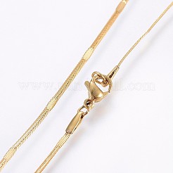 Ожерелья из плоской цепи-змейки из нержавеющей стали 304&nbsp;LS-NJEW-O102-27G