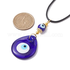 Ожерелья с подвеской в виде слезы лэмпворк и сглаза&nbsp;NJEW-JN04595-02