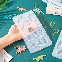 2 шт. 2 стильных силиконовых Молды для подвески в виде динозавра&nbsp;DIY-TA0009-03