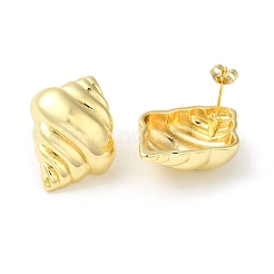 Серьги-гвоздики из латуни с реечным покрытием&nbsp;X-EJEW-Q786-01G