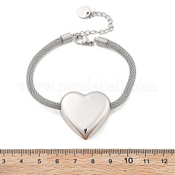 Bracciali a maglie a cuore in acciaio inossidabile 304&nbsp;BJEW-C089-12P