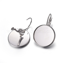 Застежки для сережек из нержавеющей стали 304 с застежкой-рычагом&nbsp;LS-X-STAS-F191-03P-18mm