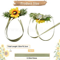 Наручные корсажи из ткани с имитацией подсолнуха&nbsp;AJEW-WH0240-14