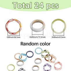 3 estilo de anillos de resina y acrílico para mujer&nbsp;RJEW-SC0001-23