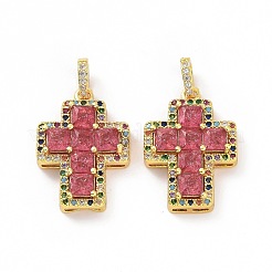 Pendentifs en laiton zircon cubique transparent&nbsp;ZIRC-F135-24G-01A