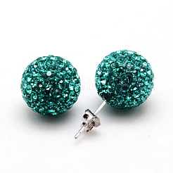 925 orecchini a bottone in argento sterling con strass di cristallo austriaco&nbsp;SWARJ-D470-229