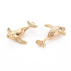 Pendenti in zirconi cubici trasparenti in micro pavè di ottone&nbsp;X-KK-S356-471-NF
