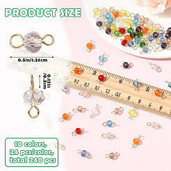240 Stück 10 Farben Glasverbinder Charms&nbsp;PALLOY-SW00087