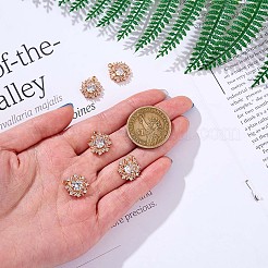 6 Stück Blumen-Charm-Anhänger Messing-Blume klarer Zirkonia-Charm langlebiger plattierter Anhänger für Schmuck-Halsketten-Ohrring-Bastelarbeiten&nbsp;JX401A