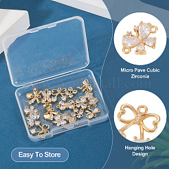 16 шт. 8 стиля латунные подвески с микропаве и кубическим цирконием&nbsp;KK-TA0002-49