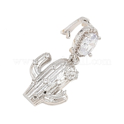 Латунные микропаве прозрачные подвески с фианитом&nbsp;KK-Z151-12P-01