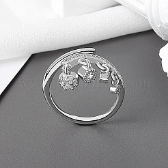 Латунные кольца из манжеты с прозрачным цирконием&nbsp;FS-WG905BE-01