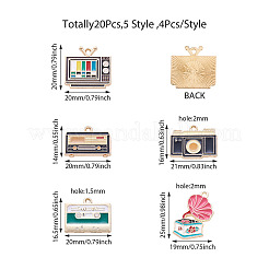 20шт 5 стиля подвески из цинкового сплава с эмалью&nbsp;ENAM-CD0001-19
