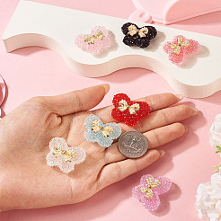 7 шт. 7-х цветные непрозрачные акриловые бусины и бант из сплава&nbsp;SACR-TA0001-52