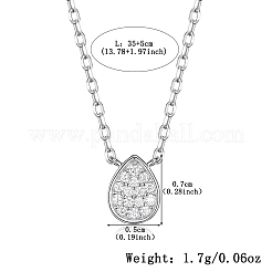 Collana con pendente geometrico a goccia d'acqua in argento s925 con zirconi per donna&nbsp;RX3551-1
