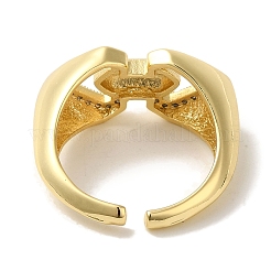 Кольцо-манжета из латуни с микропаве из прозрачного кубического циркония&nbsp;RJEW-P104-02G