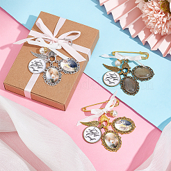 DIY овальный пустой купол свадебный букет фото подвески сплав брошь набор для изготовления&nbsp;JEWB-AB00030