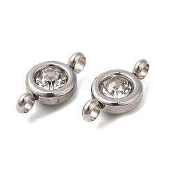 Шармы-подвески из нержавеющей стали 304 с одним коннектором из стразов&nbsp;STAS-E194-13P