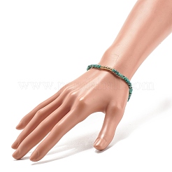 Natürliches Malaysien-Jade (gefärbtes) Unterlegscheibe-Perlen-Stretch-Armband mit Messing&nbsp;BJEW-JB07967-01