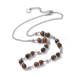 Collana rotonda di perline di pietre preziose naturali miste per le donne della ragazza&nbsp;NJEW-F287-02