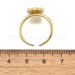 Латунные кольца-манжеты с микропаве и прозрачным цирконием для женщин&nbsp;RJEW-H247-27G