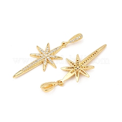 Латунные микропаве прозрачные подвески с фианитом&nbsp;KK-G543-15G-02