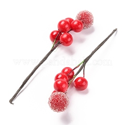 Пена искусственные новогодние ягоды с веткой&nbsp;DIY-B019-02B