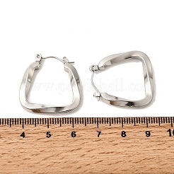 Некорневая нержавеющая сталь 304 трапециевидные серьги-кольца для женщин&nbsp;EJEW-P202-05P