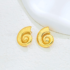 Серьги-гвоздики из латуни в форме ракушки&nbsp;PK9065