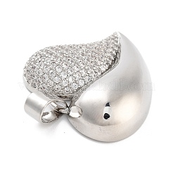 Латунные микропаве прозрачные подвески с фианитом&nbsp;KK-C064-01P