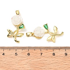 Латунный микропаве прозрачный кубический цирконий с подвесками из смолы&nbsp;KK-G533-03G-02