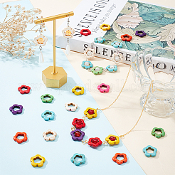 Цветок синтетический бирюзовые бусы нити TURQ-AR0001-15