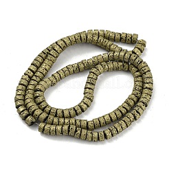 Fili di perle di roccia lavica naturale elettrodeposta&nbsp;G-Z032-J03-11D