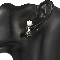 Pendientes de botón de acero inoxidable 304&nbsp;EJEW-JE07438-02