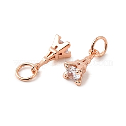 Breloques en laiton avec zircone cubique de micro pave&nbsp;ZIRC-G133-04RG-1