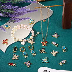 24шт 12 стильные стеклянные подвески со стразами&nbsp;FIND-TA0003-03