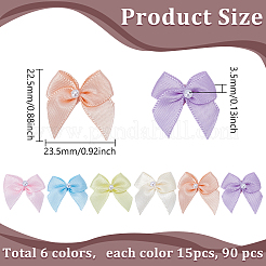 90 Stück 6 Farben Polyester Bowknot Ornament Zubehör&nbsp;DIY-WR0004-59