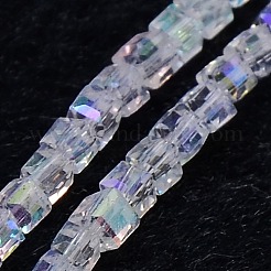 Гальванические стеклянные бусины&nbsp;EGLA-J028-4x4mm-AB21