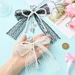 Decorazioni pendenti in plastica ABS con perle finte e poliestere&nbsp;HJEW-YW00468-01