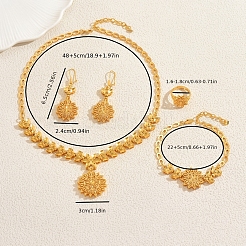 Комплекты из винтажного сплава с полыми цветами&nbsp;AC4894