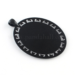 Aleación electroforesis bases cabochon ovalada grande colgante&nbsp;PALLOY-Q304-26-NR