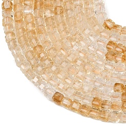 Нити из нагретых натуральных цитриновых бусин&nbsp;G-B175-C06-3x3mm